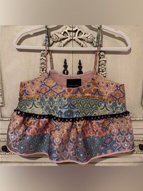Cynthia Rowley brocade tiered camisole top